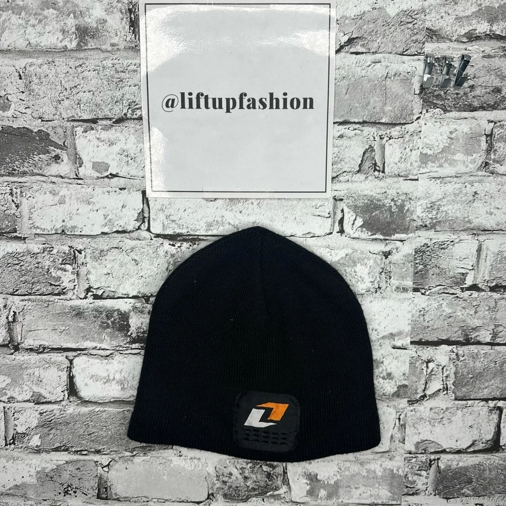 EUC Black Beanie with Orange and White Logo